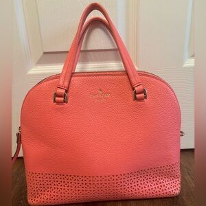 Kate Spade Wakefield Lane Carli Handbag Purse Neon Coral Pink Leather Designer